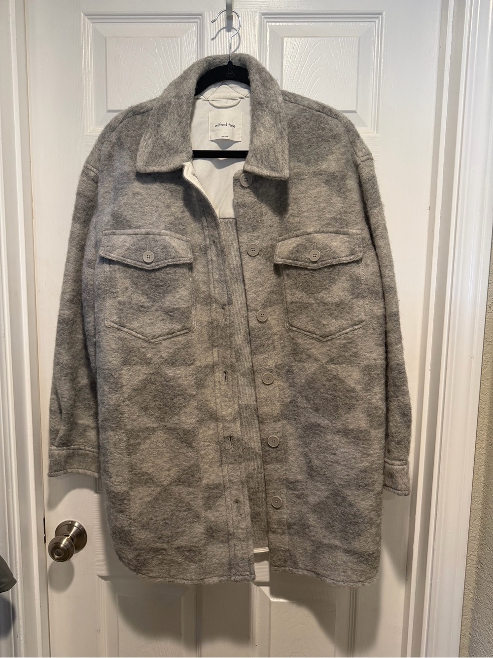 Wilfred Aritzia gray wool shirt jacket
